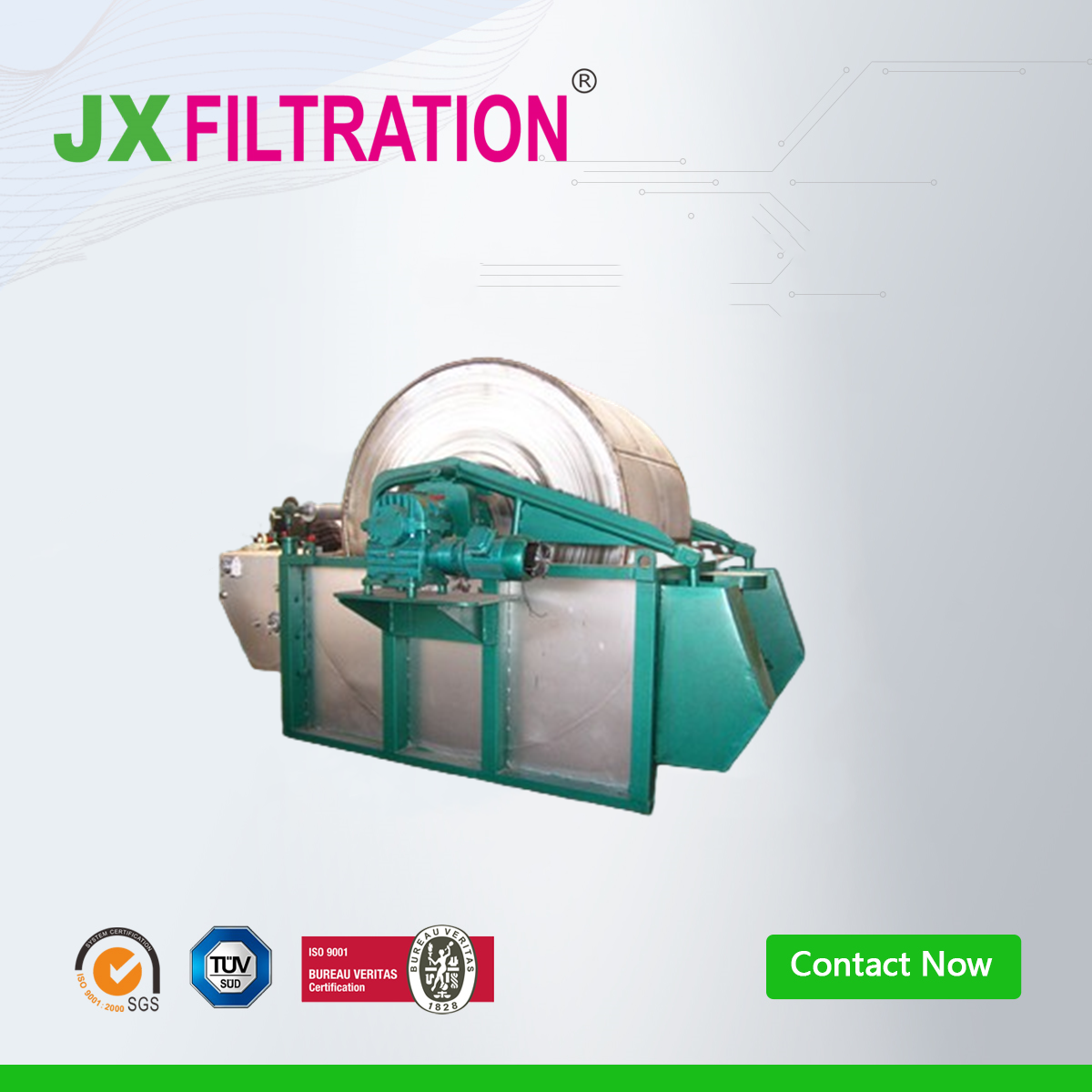 Folding Belt Vacuum Drum Filter