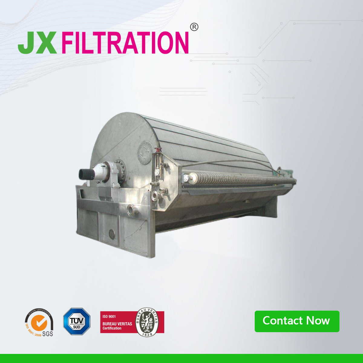 Folding Belt Vacuum Drum Filter