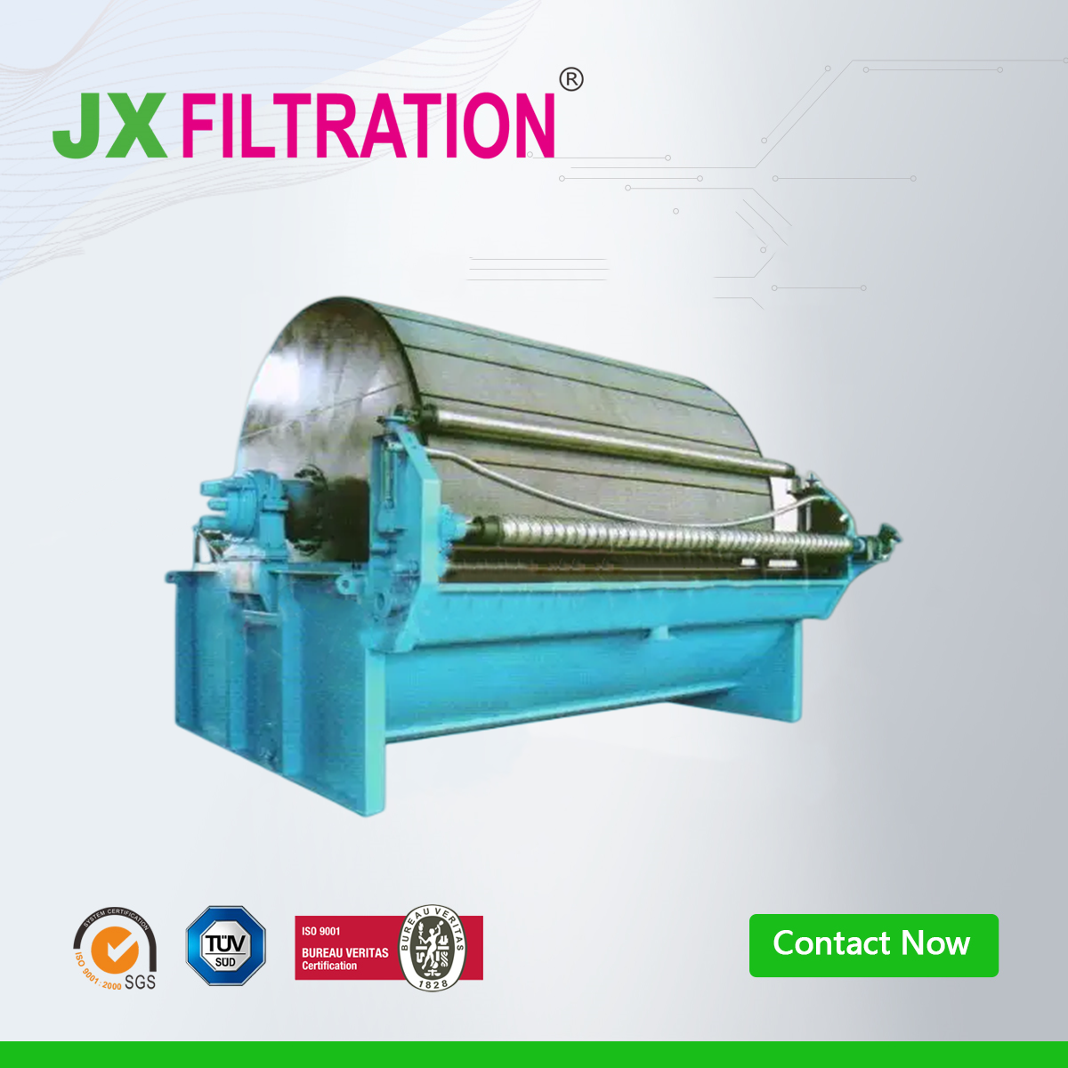 Folding Belt Vacuum Drum Filter