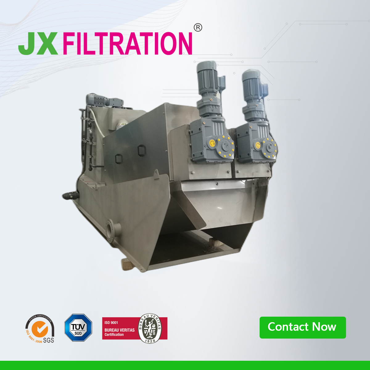 JXDL 354 Wastewater Dewatering Machine  / Solid-liquid separation equipment